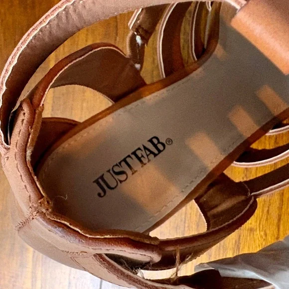 JustFab Tan Strappy Block Heels - Picture 4 of 4